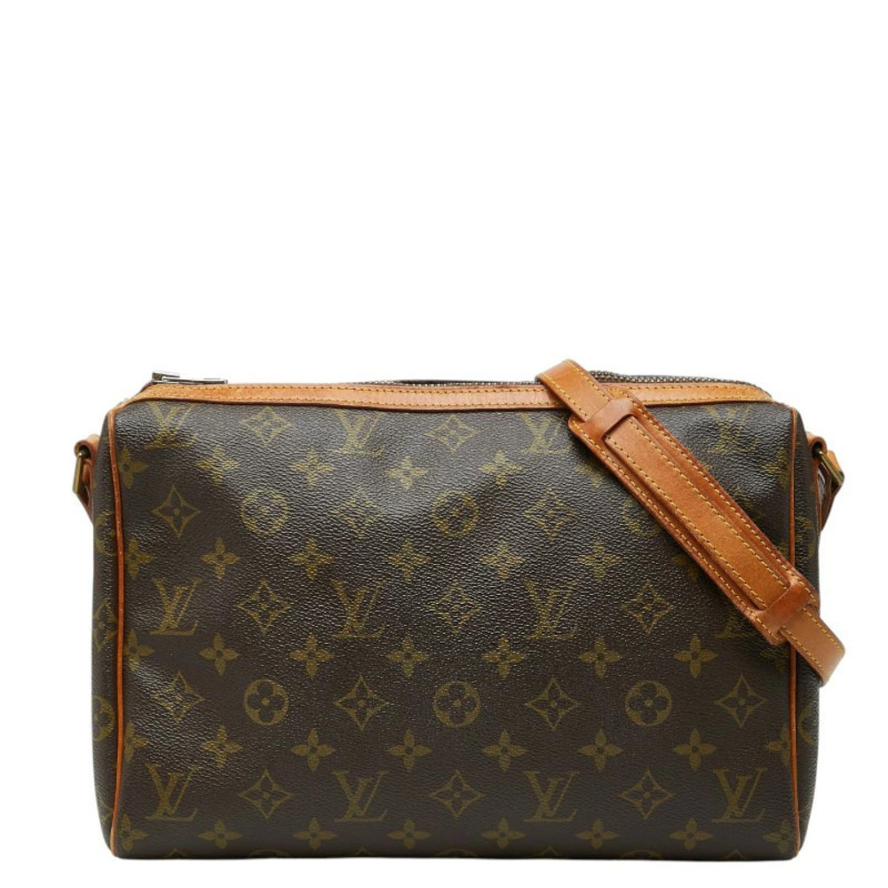 Louis Vuitton Monogram Tuileries Crossbody Shoulder Bag Brown Leather